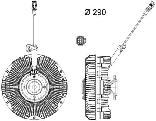 Embrague de ventilador de radiador MAHLE CFC 197 000P para MAN TGS I