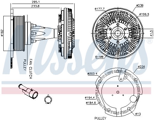 Embrague de ventilador de radiador NISSENS 86128 para Iveco Stralis I