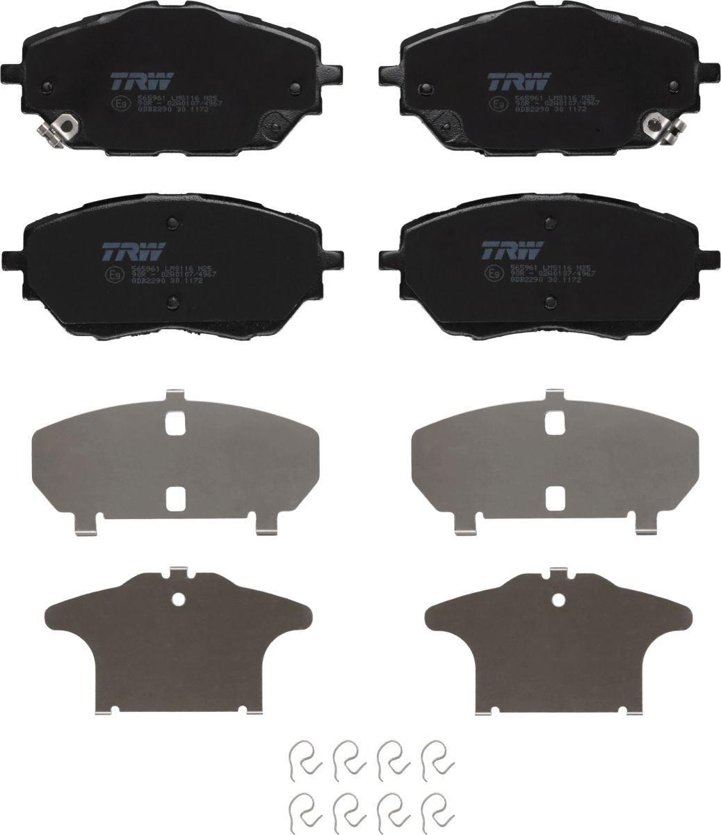 Pastillas de freno de disco TRW GDB2290 para Toyota Coroll