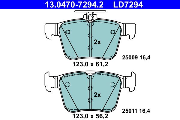 Pastillas de freno de disco ATE 13.0470-7294.2 para Audi A3