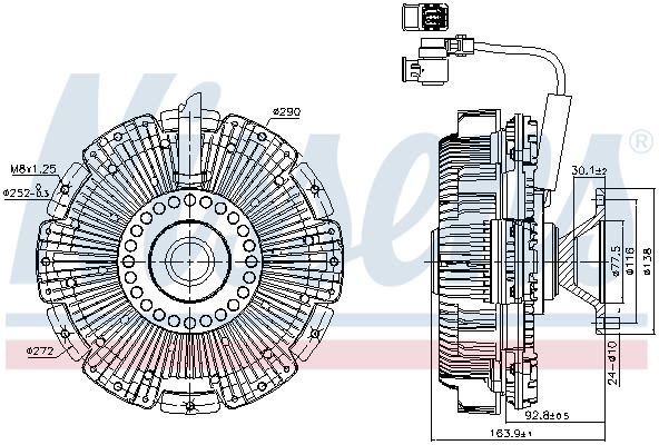 Embrague de ventilador de radiador NISSENS 86248 para DAF CF