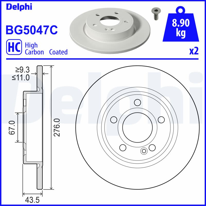 Disco de freno DELPHI BG5047C