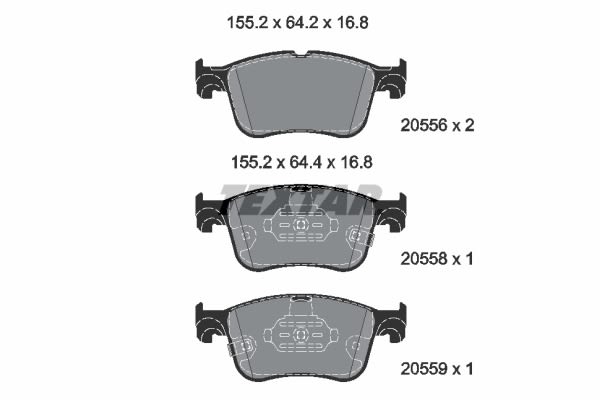 Pastillas de freno de disco TEXTAR 2055601 para Ford Focus IV