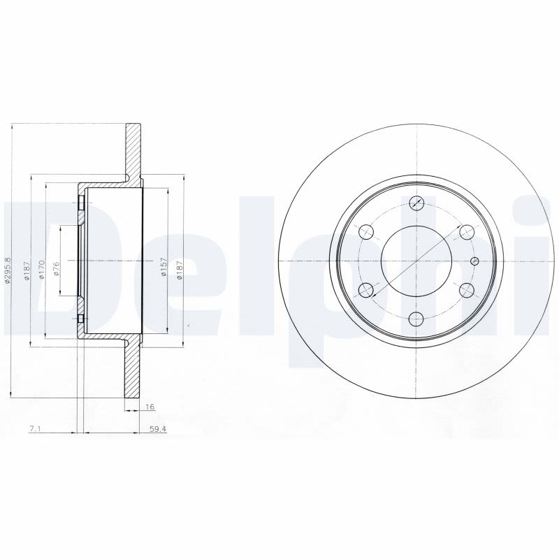 Disco de freno DELPHI BG4165 para Iveco Daily V
