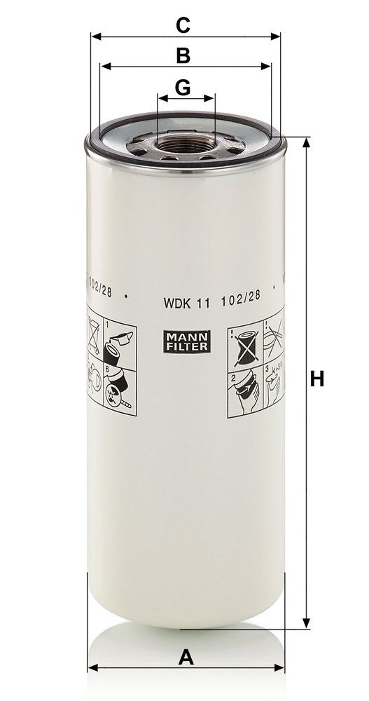Filtro de combustible MANN-FILTER WDK 11 102/28 para Volvo B9
