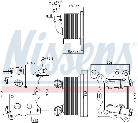 Enfriador de aceite, aceite de motor NISSENS 91193 para Mercedes-Benz Clase A (V177) 2018-