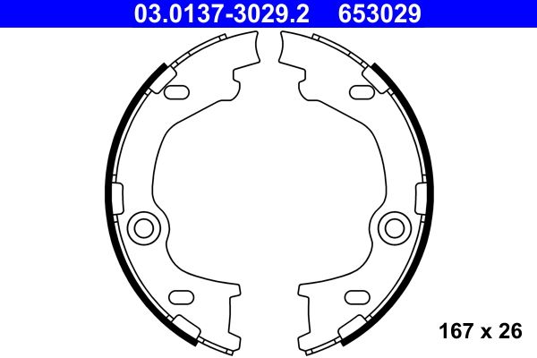 Balatas de freno de estacionamiento ATE 03.0137-3029.2 para Hyundai I30