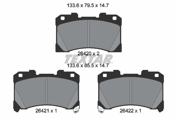 Pastillas de freno de disco TEXTAR 2642001 para Toyota Yaris