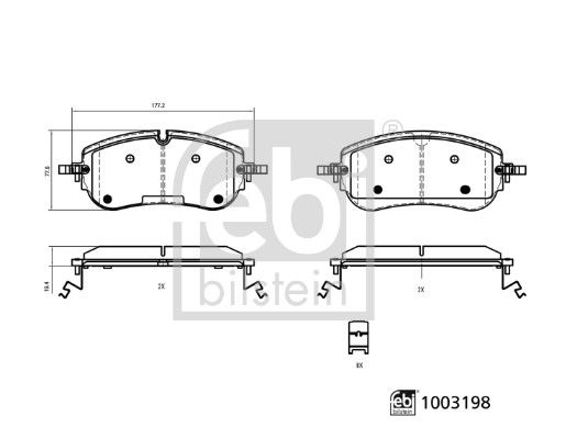 Pastillas de freno de disco FEBI 1003198 para Land Rover Defende