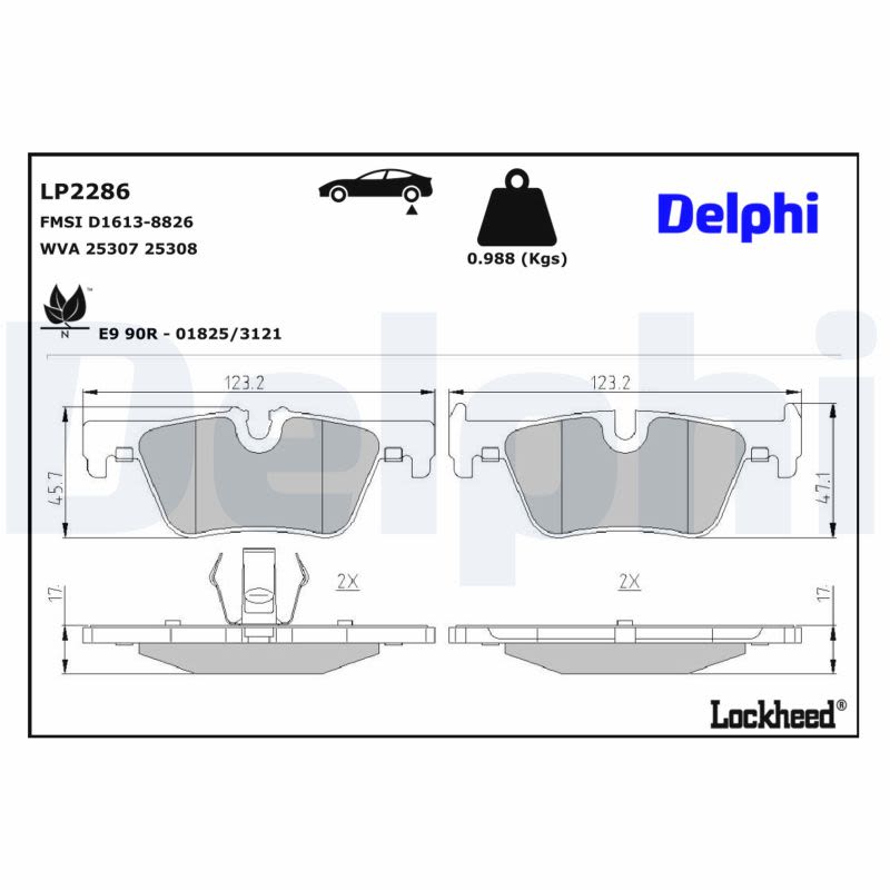 Pastillas de freno de disco DELPHI LP2286