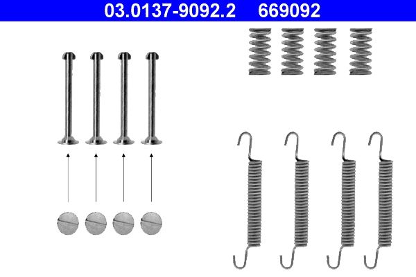 Kit de accesorios de balatas de freno ATE 03.0137-9092.2 para Opel Monza A