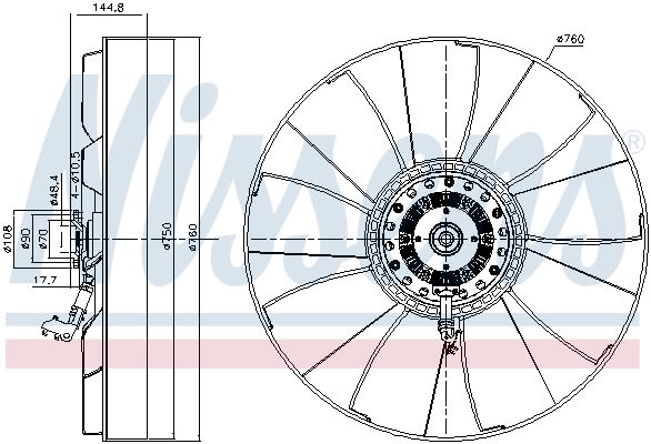 Embrague de ventilador de radiador NISSENS 86232 para MAN EL