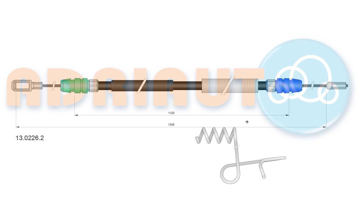 Cable de freno de mano ADRIAUTO 13.0226.2 para Ford Transit V363