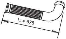 Tubería de escape DINEX 66220 para RVI Kerax dCi11-270-dCi11G