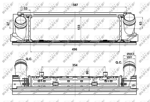 Enfriador de aire de carga (intercooler) NRF 30482