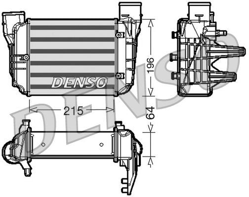 Enfriador de aire de carga (intercooler) DENSO DIT02002 para Audi A4 B6