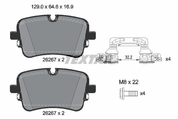 Pastillas de freno de disco TEXTAR 2626701 para Audi A5