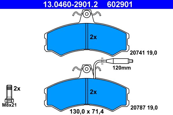 Pastillas de freno de disco ATE 13.0460-2901.2 para Fiat Ducato