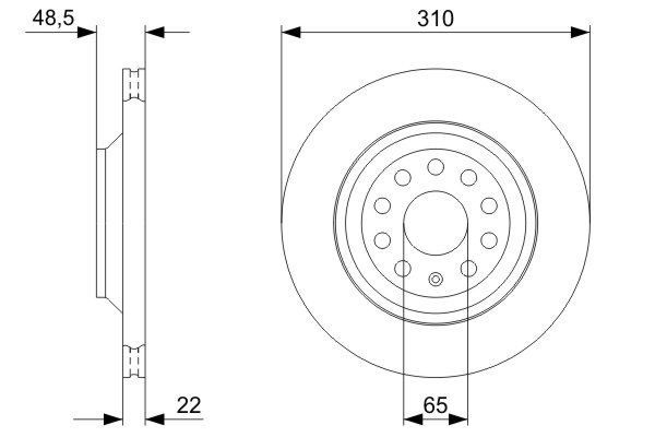 Disco de freno BOSCH 0 986 479 303 para Audi A3