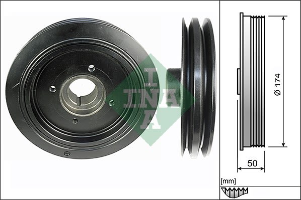 Polea de cigüeñal INA 544 0107 10 para Mitsubishi L200