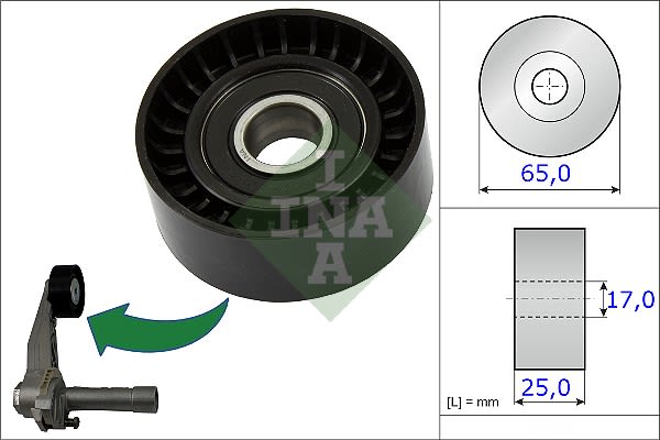 Polea tensora de correa multicanal INA 531 0866 10 para Citroen C3 II