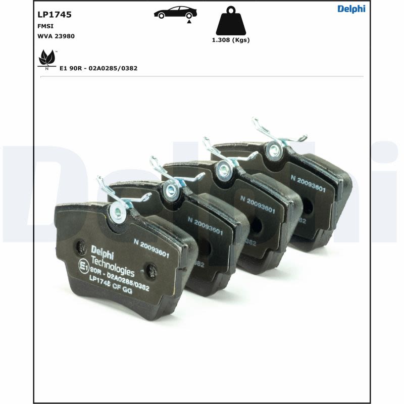 Pastillas de freno de disco DELPHI LP1745 para Volkswagen Transporter T4