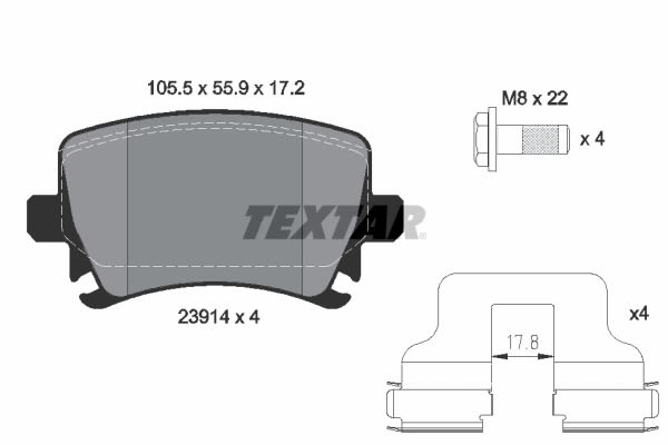 Pastillas de freno de disco TEXTAR 2391401 para Audi A3