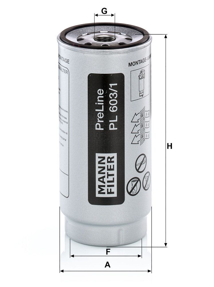 Filtro de combustible MANN-FILTER PL 603/1 x para Mercedes-Benz Atego 3