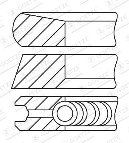Juego de anillos de pistón GOETZE 08-435200-10 para Nissan Navara NP300