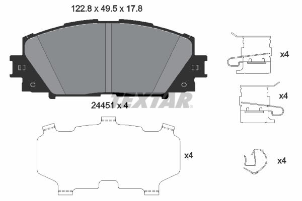 Pastillas de freno de disco TEXTAR 2445103 para Toyota Yaris