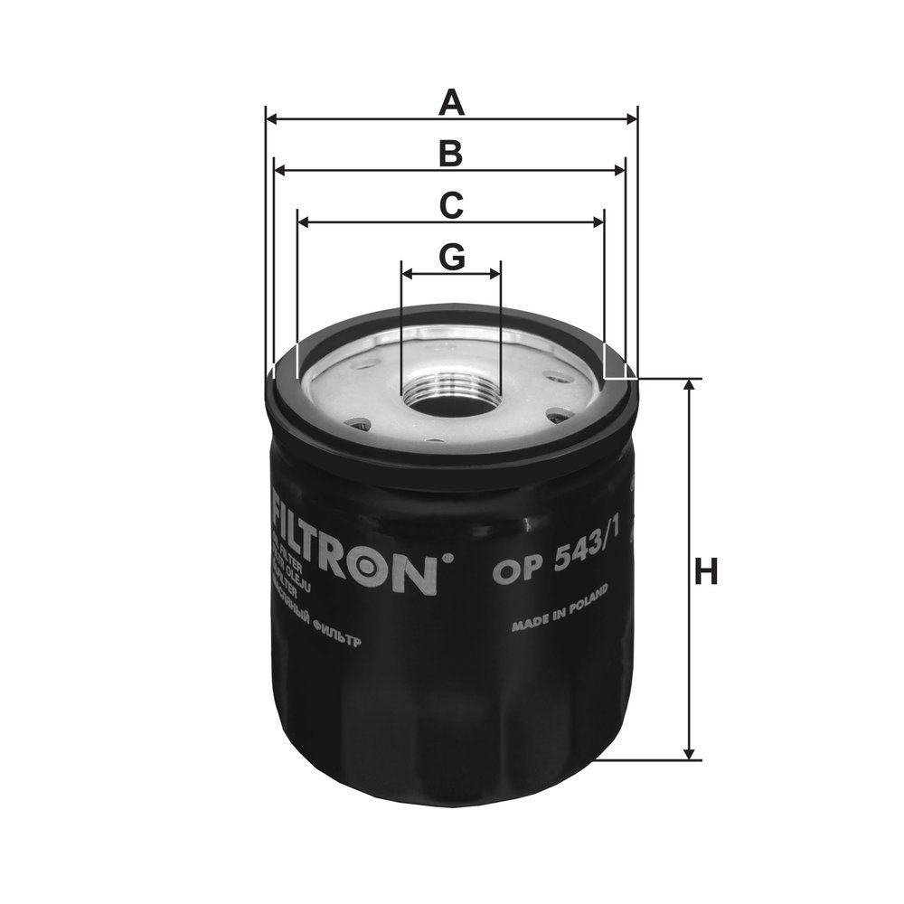 Filtro de aceite FILTRON OP 543/1 para Ford Transit