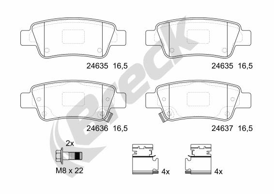 Pastillas de freno de disco BRECK 24635 00 704 00 para Honda Cr-V IV