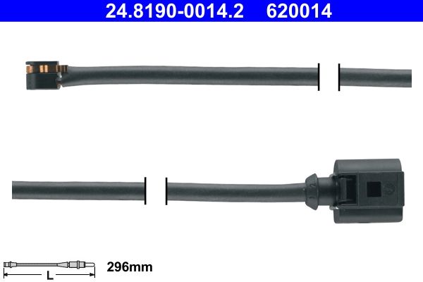 Sensor de desgaste para pastillas de freno ATE 24.8190-0014.2 para Porsche Paname