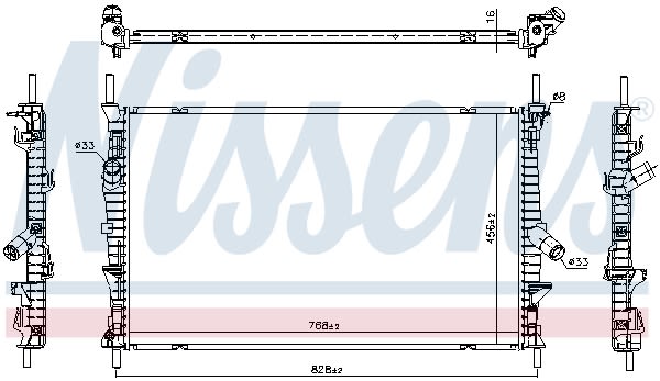Radiador de motor NISSENS 66861 para Ford Transit V363