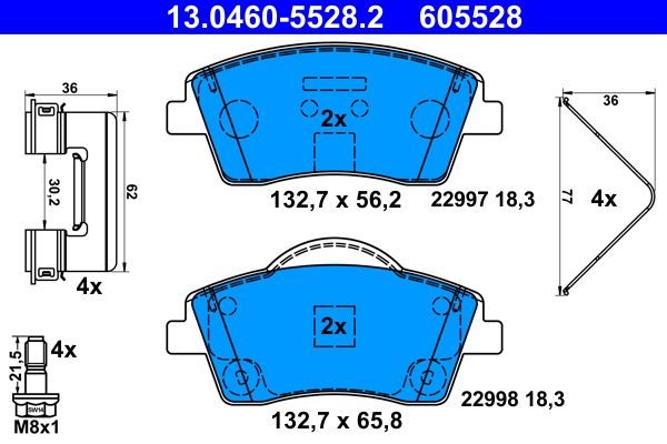 Pastillas de freno de disco ATE 13.0460-5528.2 para Volvo XC40
