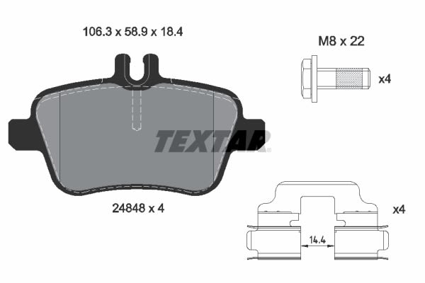 Pastillas de freno de disco TEXTAR 2484801 para Mercedes-Benz Clase A (W176) 2012-2018