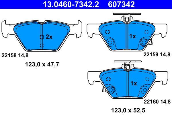 Pastillas de freno de disco ATE 13.0460-7342.2 para Subaru Imprez