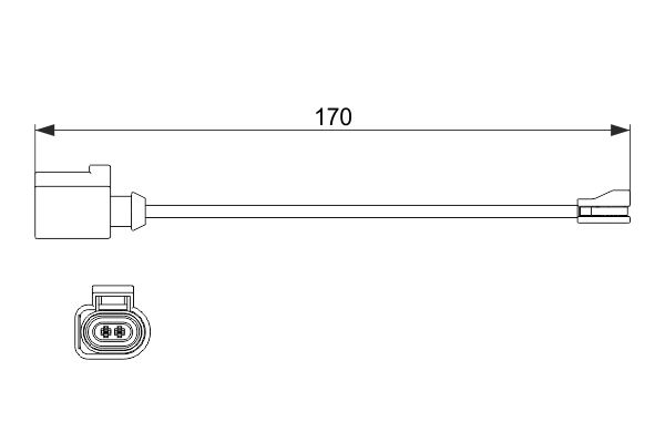 Sensor de desgaste para pastillas de freno BOSCH 1 987 474 512 para Audi A3