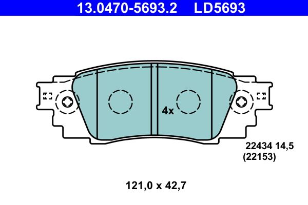 Pastillas de freno de disco ATE 13.0470-5693.2 para Toyota Yaris Cross