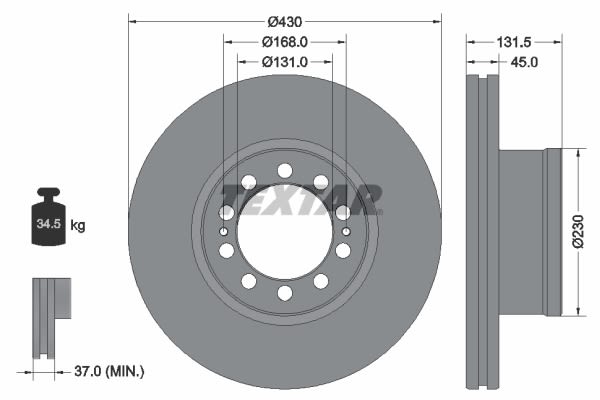 Disco de freno TEXTAR 93291200 para Mercedes-Benz Arocs