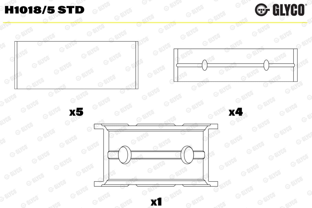 Casquillo de bancada de cigüeñal GLYCO H1018/5 STD para Ford Focus II