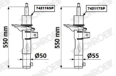 Amortiguador MONROE 742116SP para Audi A3