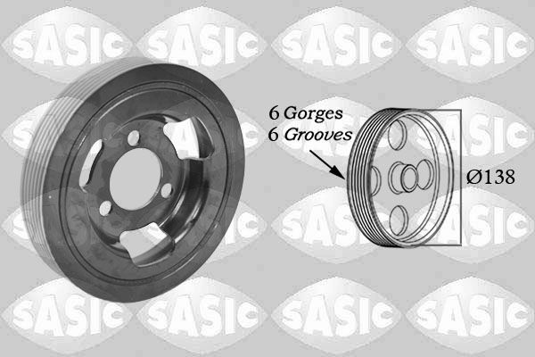 Polea de cigüeñal SASIC 2156025 para Citroen C3 II