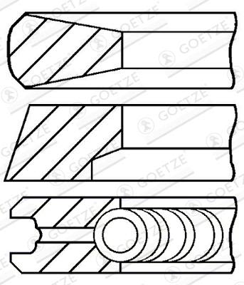 Juego de anillos de pistón GOETZE 08-440600-00 para Mercedes-Benz Arocs