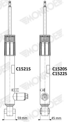 Amortiguador MONROE C1521S para Audi A3