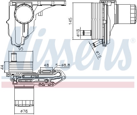 Carcasa de filtro de aceite NISSENS 91329 para Ford Transit