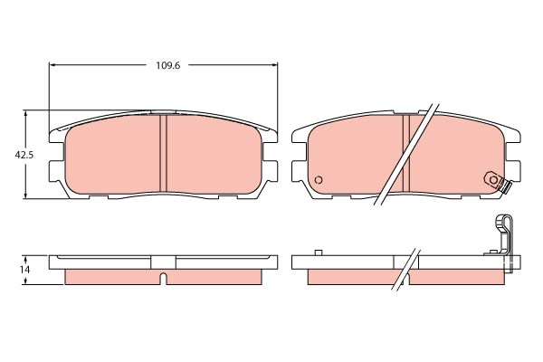 Pastillas de freno de disco TRW GDB2452 para Isuzu Axiom