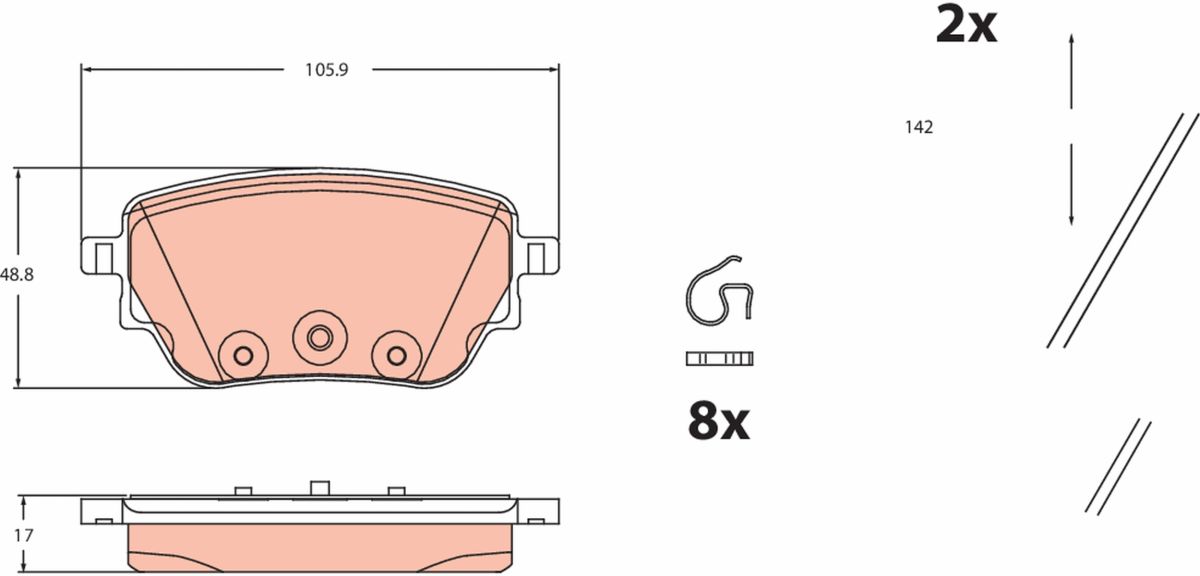 Pastillas de freno de disco TRW GDB2553 para Mercedes-Benz Clase A (V177) 2018-