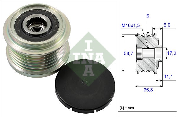 Polea de alternador INA 535 0160 10 para Ford Transit