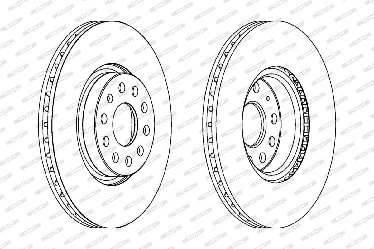 Disco de freno FERODO DDF1305C para Audi A3